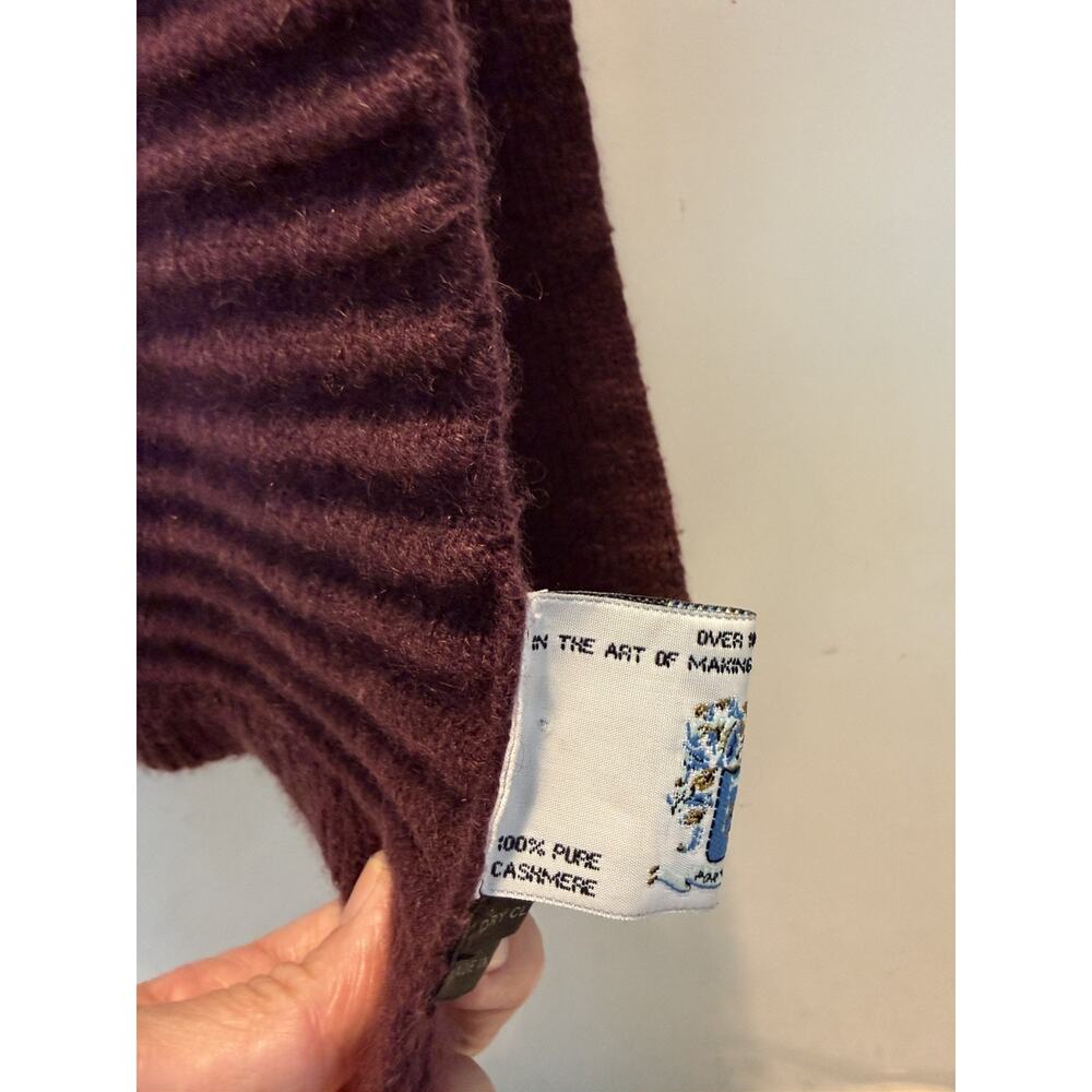 Portolano 100% Cashmere Purple Scarf 8”x64” Italy wrap jewel tone quiet luxury - Picture 12 of 12